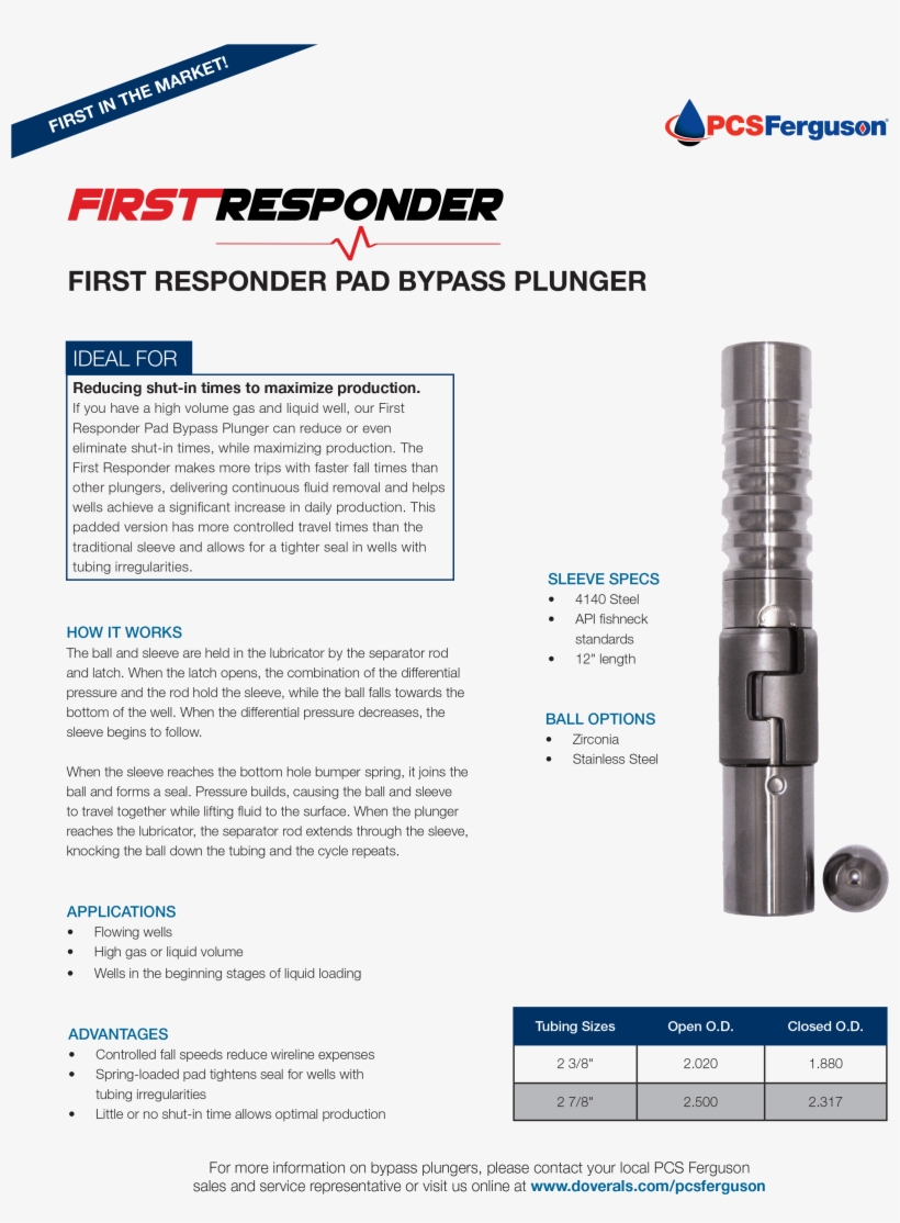 First Responder Pad Plunger Sales Sheet - Sales, transparent png download