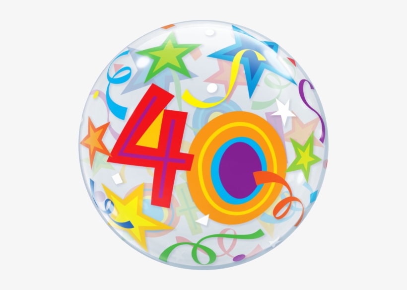 40 Brilliant Stars Bubble Balloon - 40 Birthday Balloons Png, transparent png download