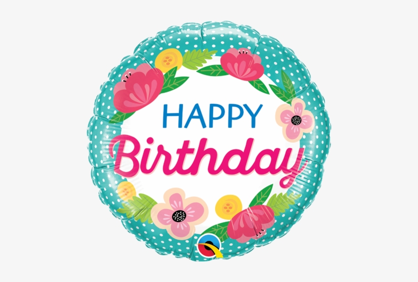 Birthday Petite Polka Dots Balloon - Happy Birthday Flowers Balloons, transparent png download