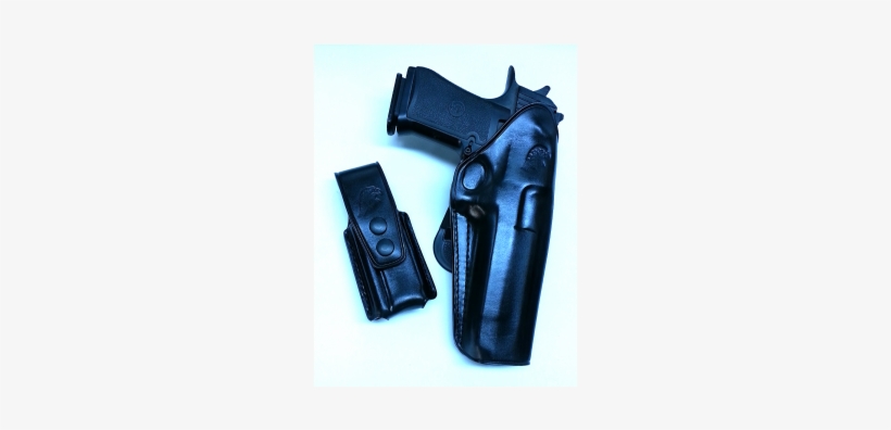 Leather Paddle Owb Holster With Extra Mag Pouch For - Handgun Holster, transparent png download