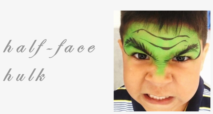 Halffacehulk - Pintura Facial Hulk, transparent png download