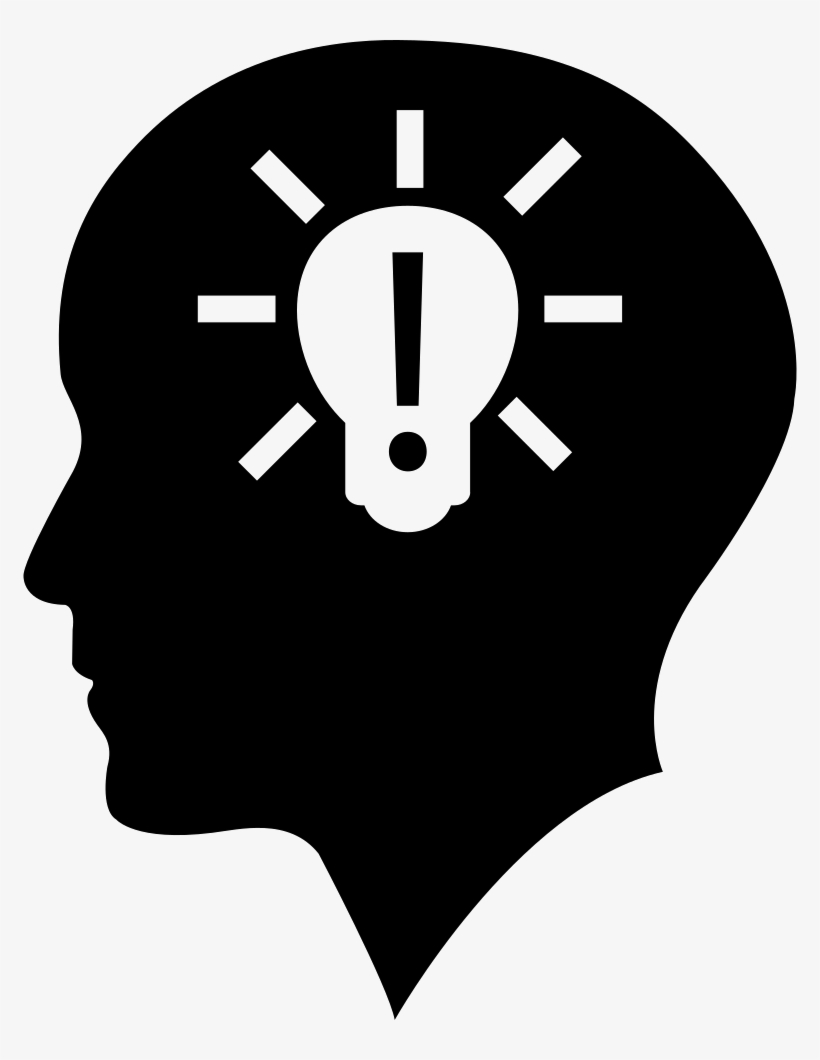 Bald Head With Lightbulb With Exclamation Sign Inside - Head Light Bulb Icon, transparent png download