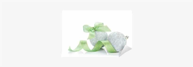Christmas Baubles And Green Ribbon Wall Mural • Pixers® - Tree, transparent png download
