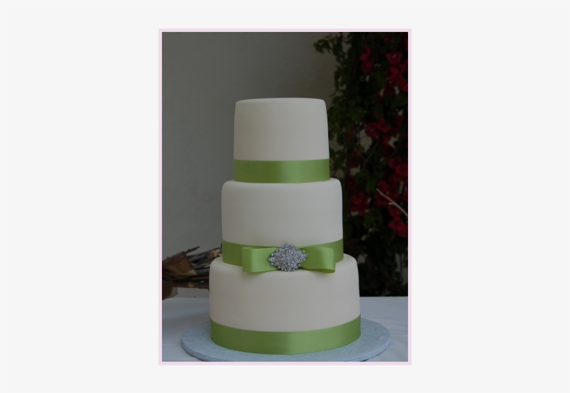 Green Ribbon Wedding Cake - Wedding Cakes With Ribbon Green, transparent png download