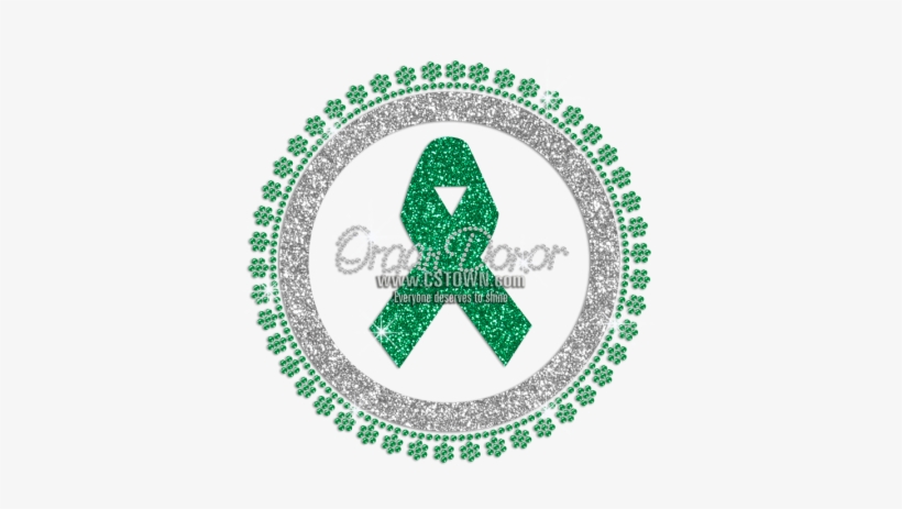 Glittering Green Ribbon For Organ Donor Iron On Rhinestone - Millies Cookies Merry Christmas, transparent png download