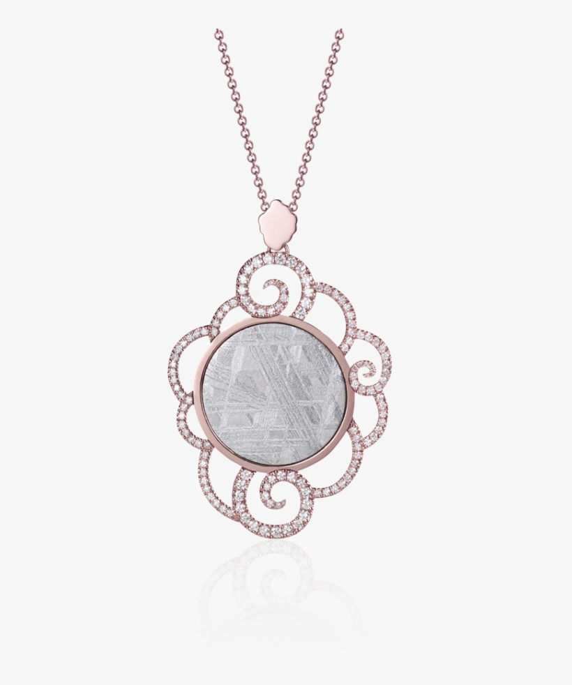 Meteorite Air Pendant With Diamonds In Red Gold - Locket, transparent png download