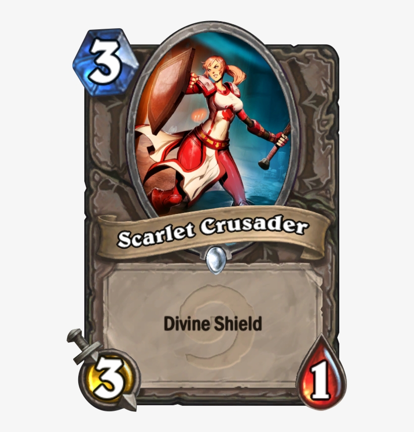 Scarlet Crusader Card - Hearthstone Charge Divine Shield, transparent png download