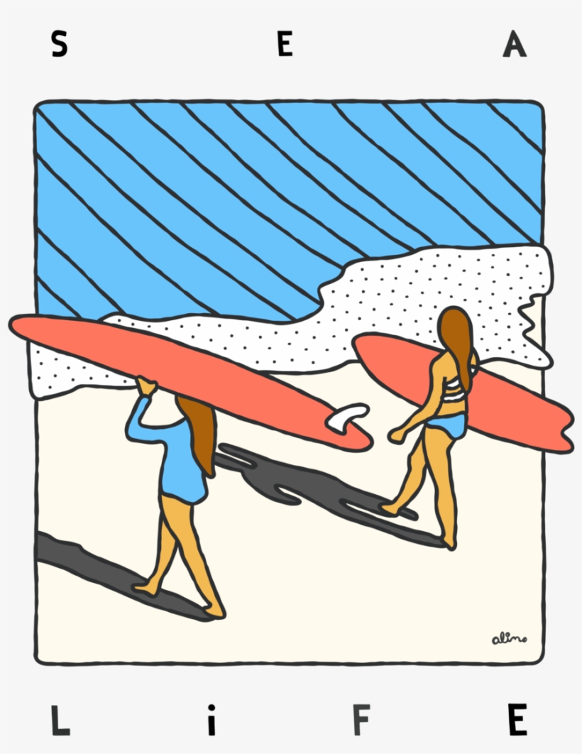 Sea Life Colored Black Printfile Front, transparent png download