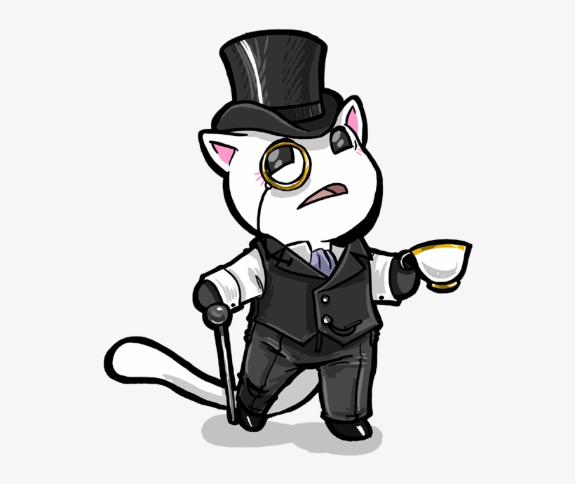 Banner Black And White Library Heinrich By Drawstralia - Gentlemen Cat Drawing, transparent png download