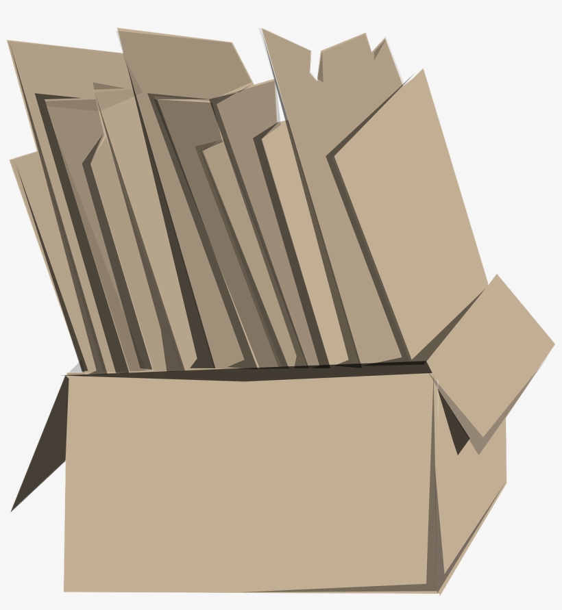 Box, Papers, Containers, Cardboard, Container, Books - Cardboard Clipart, transparent png download