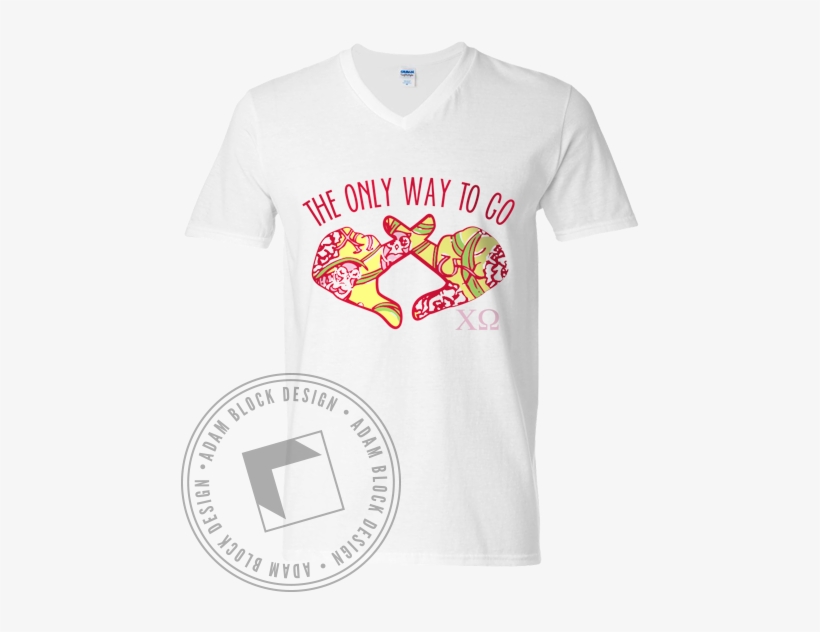 Chi Omega Bid Day Hands V-neck - Sigma Nu Snake Shirt, transparent png download