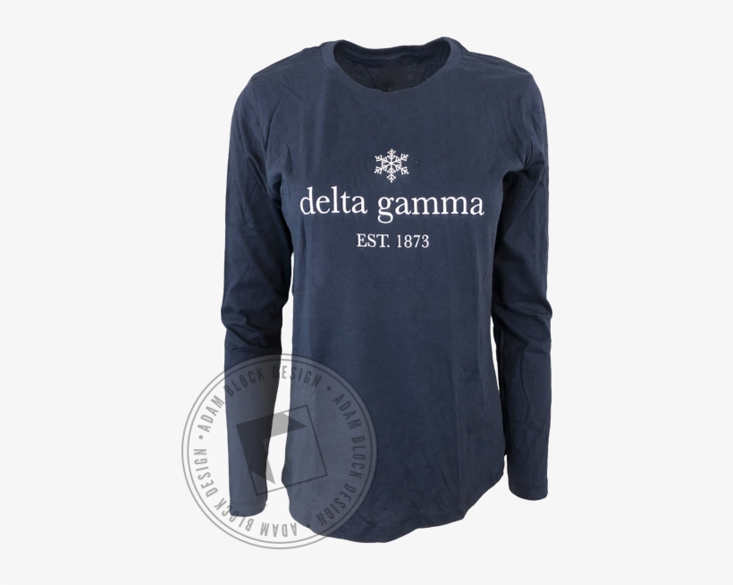 Delta Gamma Snowflake Longsleeve - Long-sleeved T-shirt, transparent png download