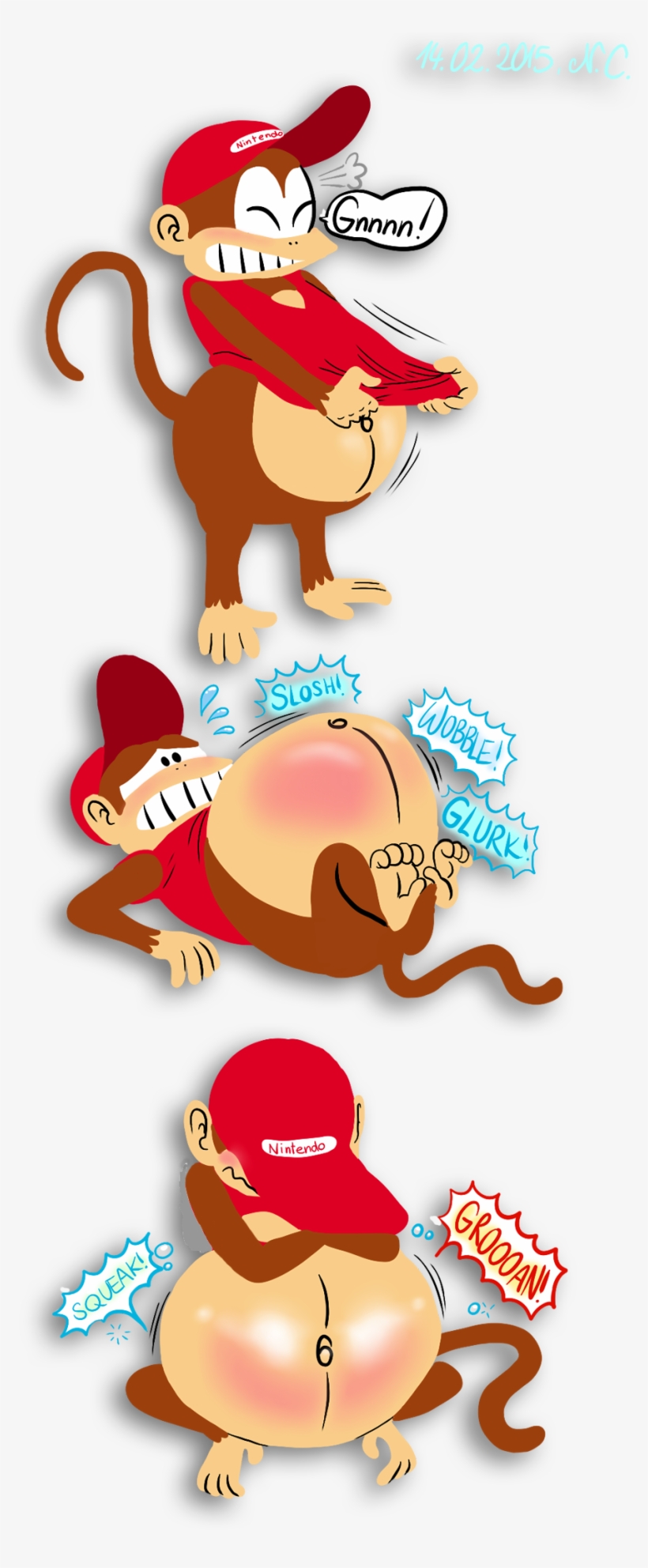 Big Bellied Diddy Kong - Donkey Kong, transparent png download