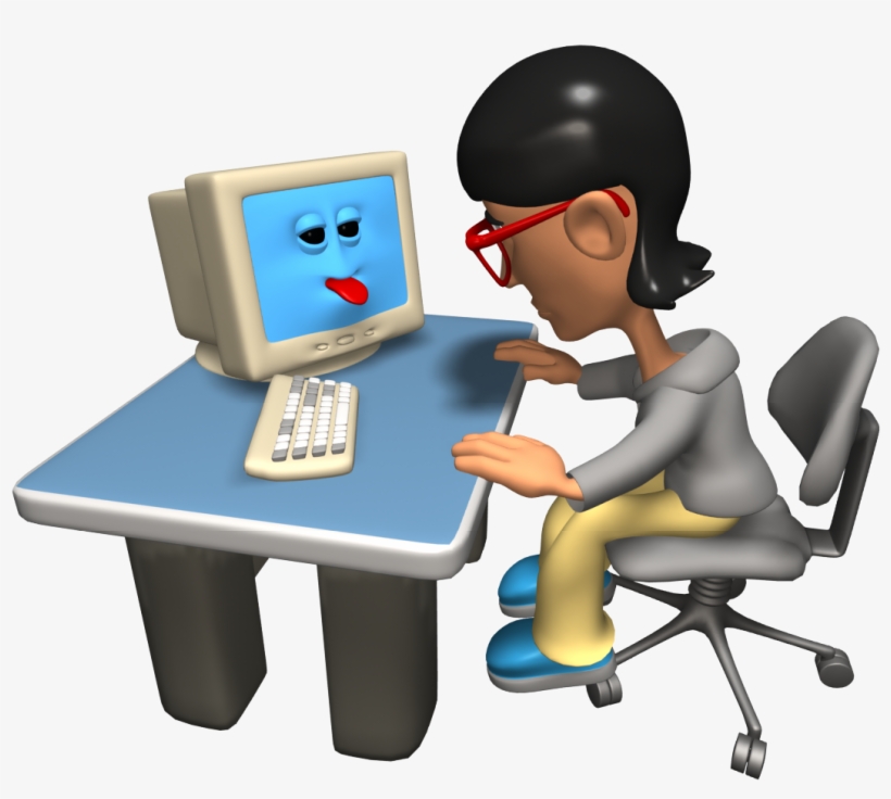 Work Png Image - Playing On The Computer, transparent png download