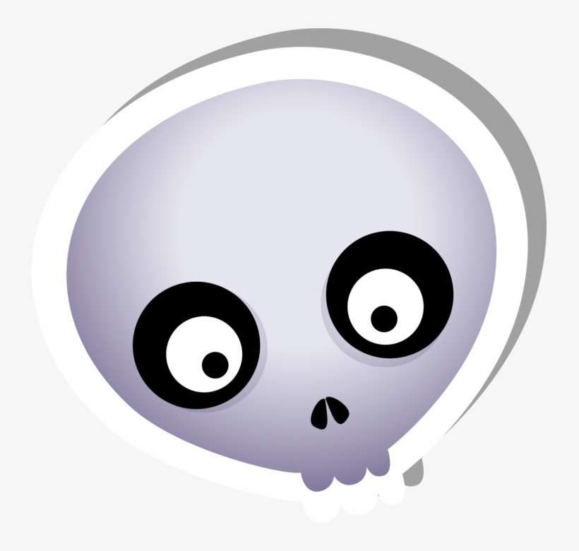 Cute Skull Ghost Sticker - Circle, transparent png download