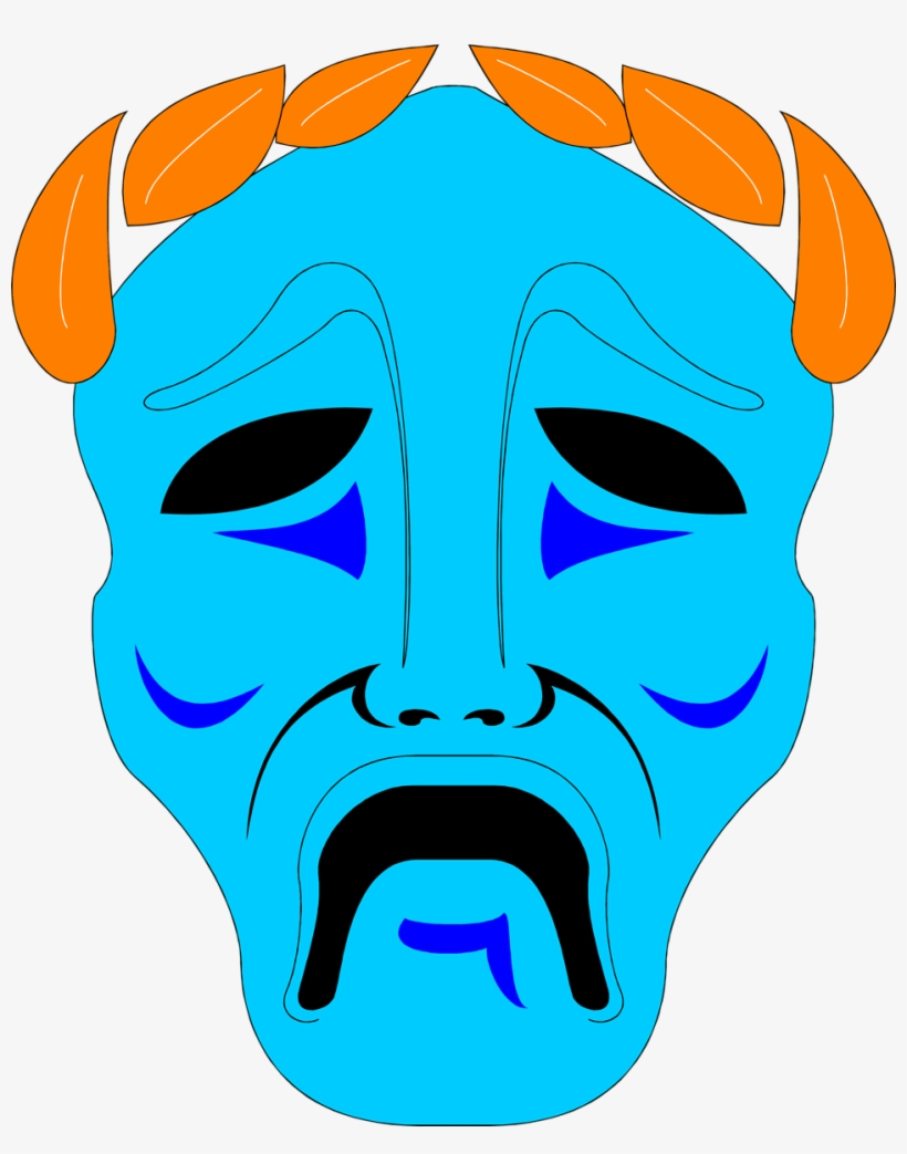 Drama Clipart Theatre Faces - Tragedy Mask Clipart, transparent png download