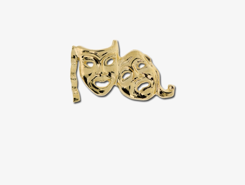 Drama Masks Unique Badge - Gold Drama Mask Png, transparent png download