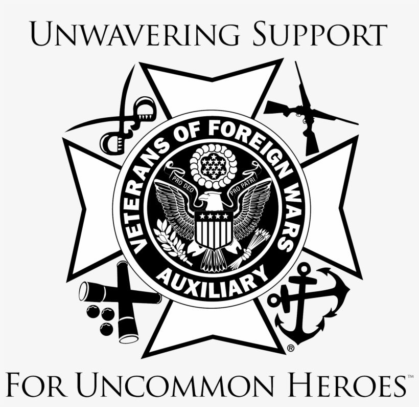 Large Black & White - Vfw Auxiliary Logo Vector, transparent png download