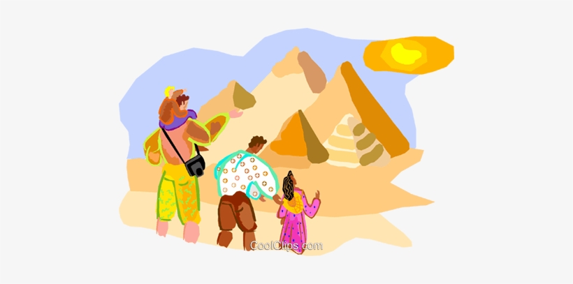 Tourists Near Pyramids In Egypt Royalty Free Vector - Tourists In Egypt Vector, transparent png download