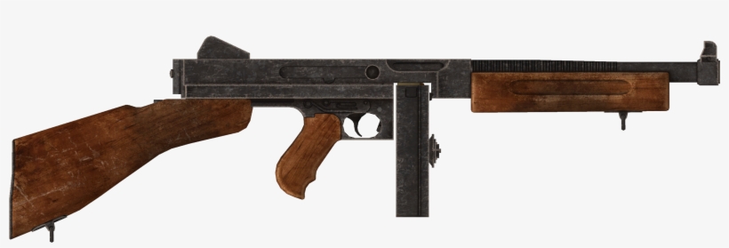 45 Auto Submachine Gun With The Drum Magazine Modification - Tommy Gun Png, transparent png download