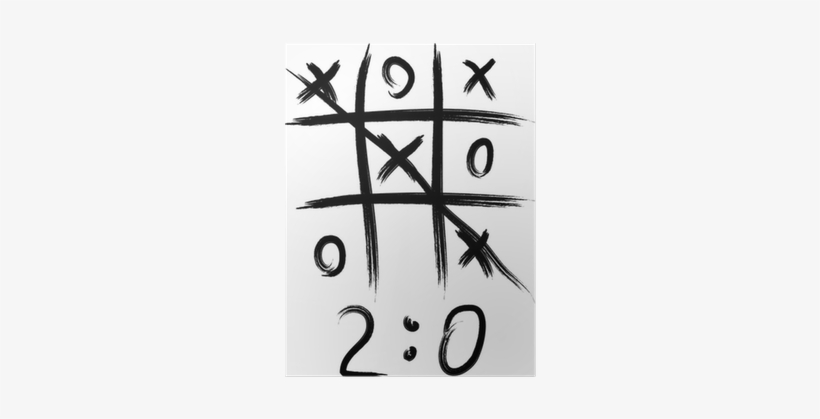 Tic Tac Toe, Brush Vector Background Poster • Pixers® - Tic-tac-toe, transparent png download
