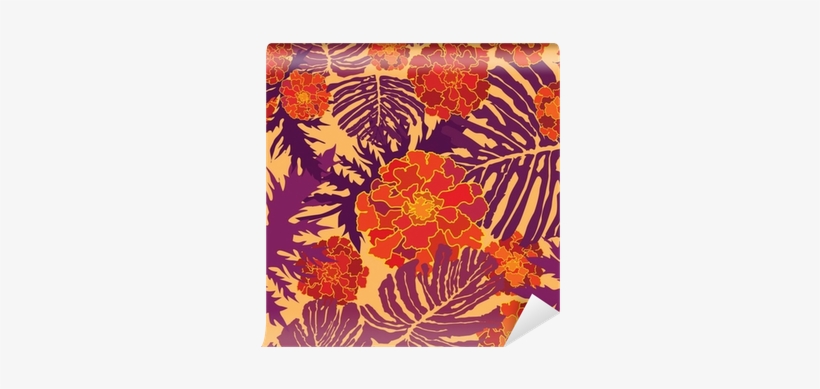 Seamless Pattern With Flowers Velvet Ribbon - Superfresco Easy Sfeas Palmira Vert, transparent png download