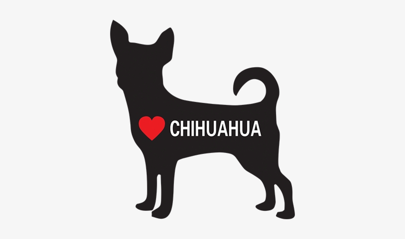 I Love Chihuahua Decal - Chihuahua Silhouette Transparent, transparent png download