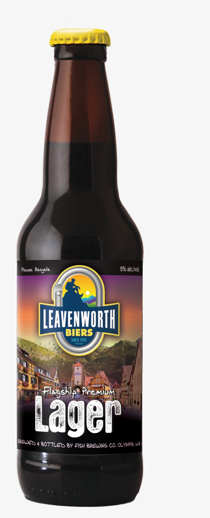 12oz Premium Lager - Leavenworth Premium Lager - Fish Brewing Company /, transparent png download