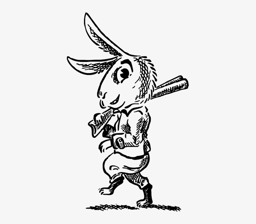 Cartoon, Bunny, Rabbit, Hare, Animal, Comic, Hunter - Dibujo Conejo Con Escopeta, transparent png download