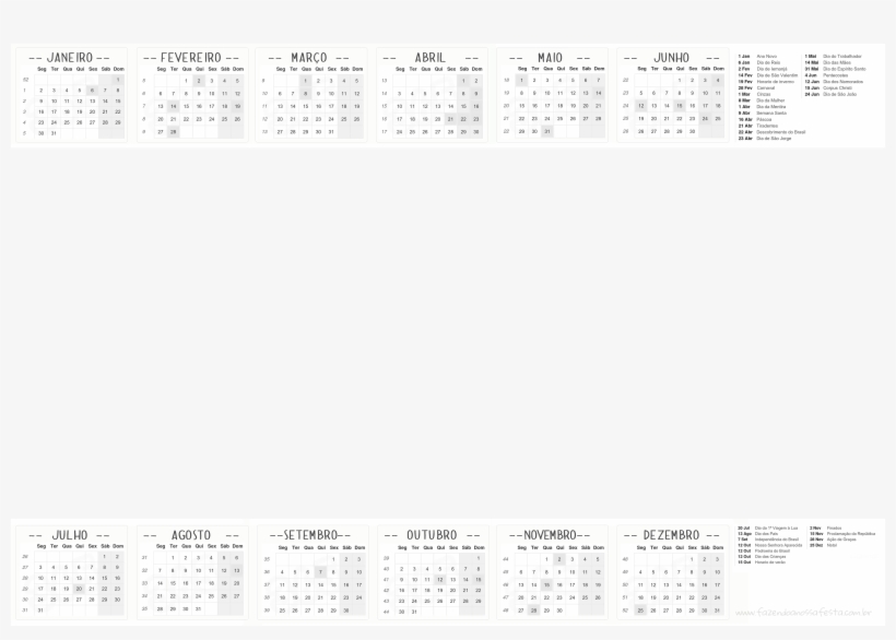 Calendario 2017 Com Fundo Transparente - Number, transparent png download