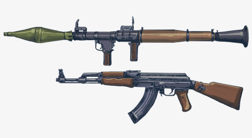 A Rocket Launcher And An Ak-47 Rifle - Rk 47, transparent png download