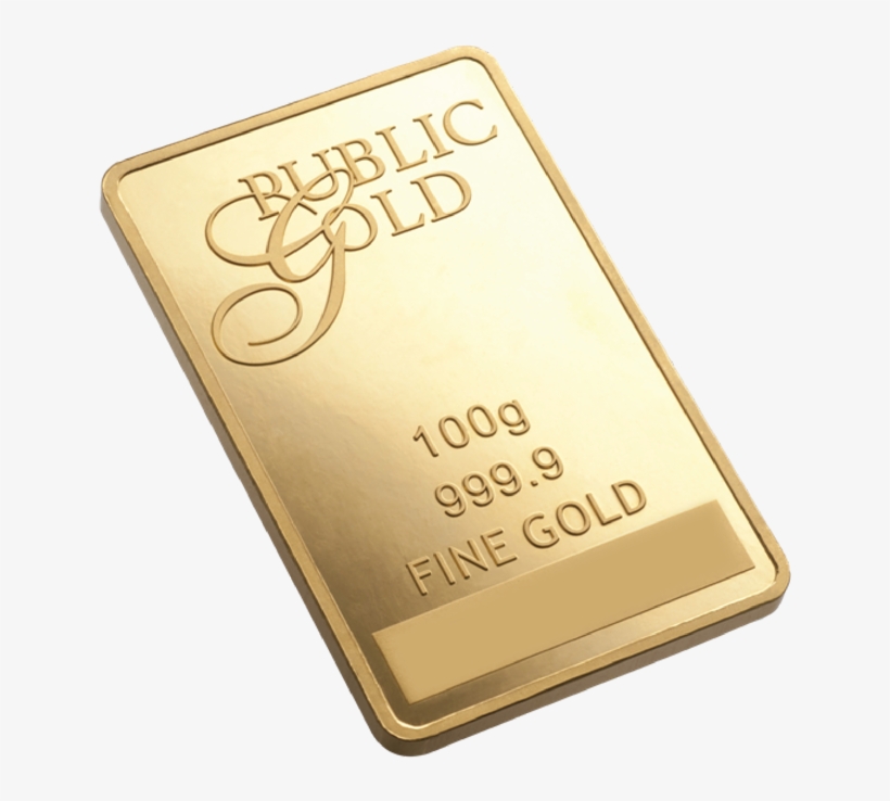 100g - Public Gold 100g Gold Bar, transparent png download
