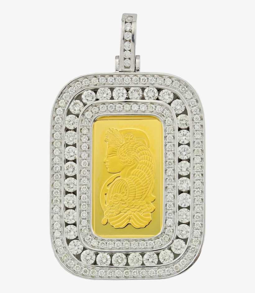 Dog Tag With Gold Bar & Diamonds, transparent png download