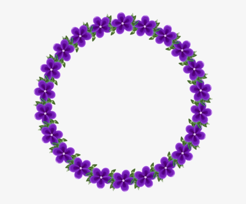 Transparent Round Frame With Violets Round Picture - Round Transparent Picture Frame, transparent png download