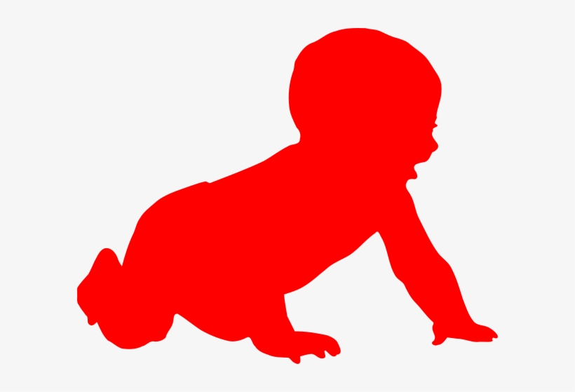Baby Crawling Clipart Black And White, transparent png download