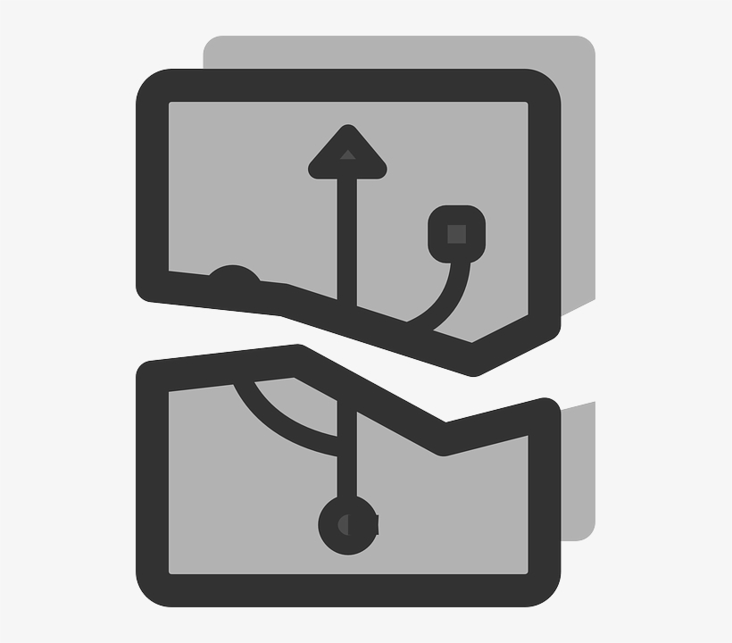 Usb, Flat, Drive, Theme, Broken, Flash, Icon - Broken Technology Png, transparent png download