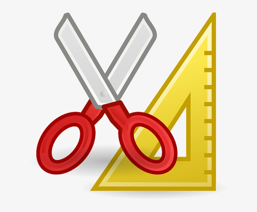 Accessories, Scissors, Cut, Measure, Set Square, Icon - Scissor And Ruler Clipart, transparent png download