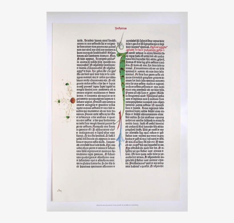 The Gutenberg Bible Or The Lined Bible Incunabula & - Initial I: Saint Mark With His Symbol, transparent png download