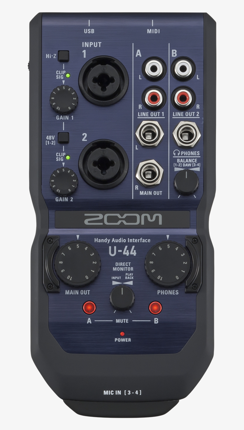 Zoom U-44 Handy Audio Interface, transparent png download
