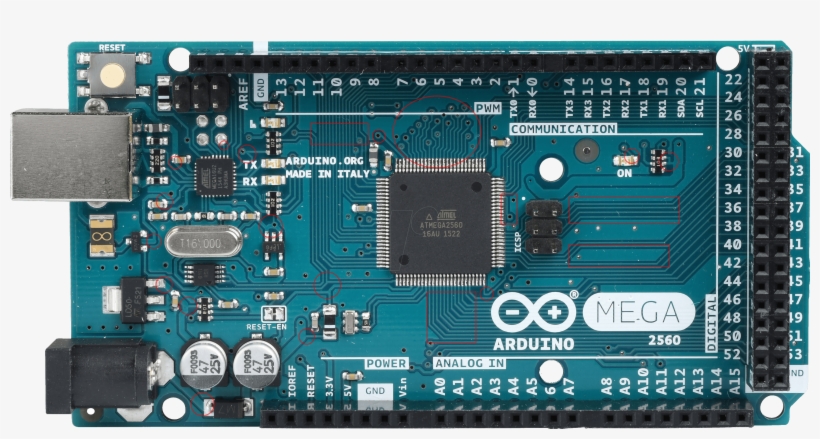 Megawrong - Arduino Mega 2560 R3 A000067 Transparent PNG - 3000x1513 ...