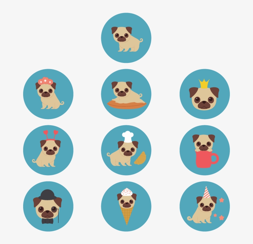 How To Create 10 Mini Pug Illustrations In Adobe Illustrator - Pug Illustration, transparent png download