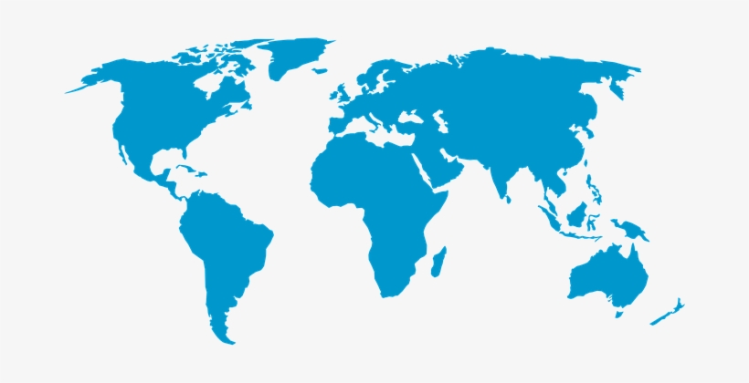 World Map Earth Global Continents Blue Wor - El Dorado Sim Cards, transparent png download