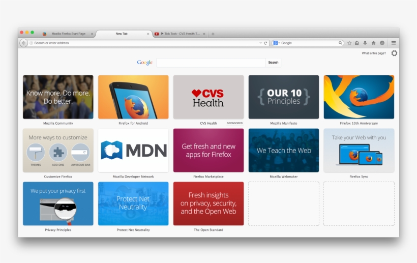 Cvs Health Placed In Firefox Tiles - Tab, transparent png download