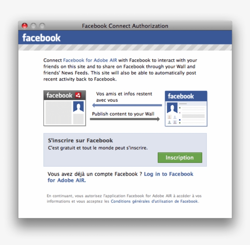 Facebook For Adobe Air - Facebook Connect, transparent png download