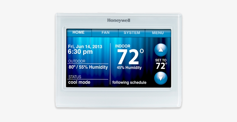 Wifi 9000 Color Touchscreen 7 Day Programmable Thermostat - Honeywell Wi-fi 9000 Color Touchscreen Thermostat, transparent png download