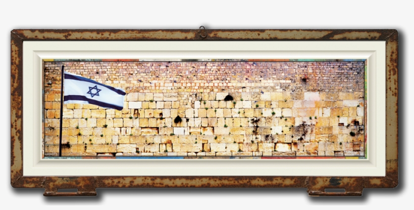 Fine Art Photo Of Israel Flag In Israel By Jeff Mitchum - Western Wall, transparent png download
