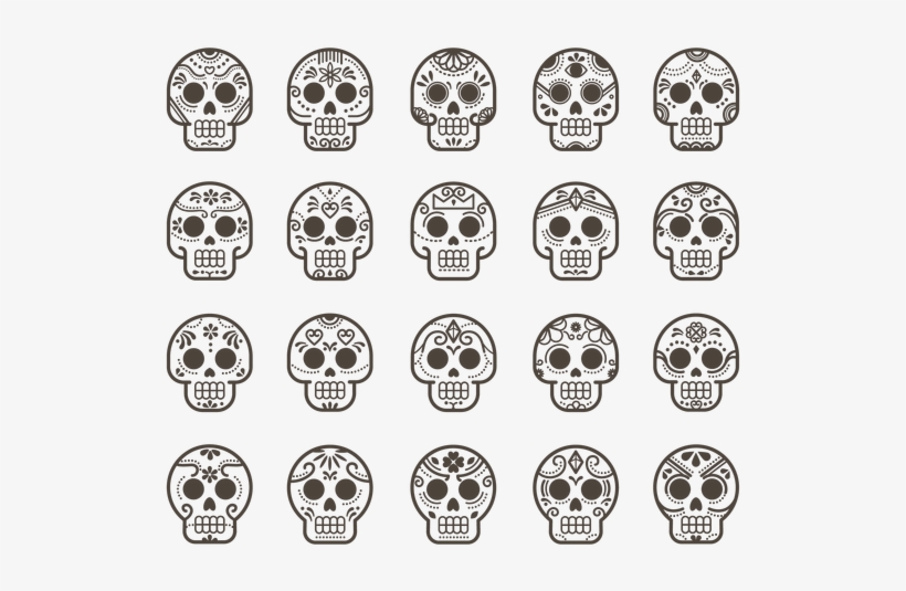 Skull Icon Set - Infographic, transparent png download