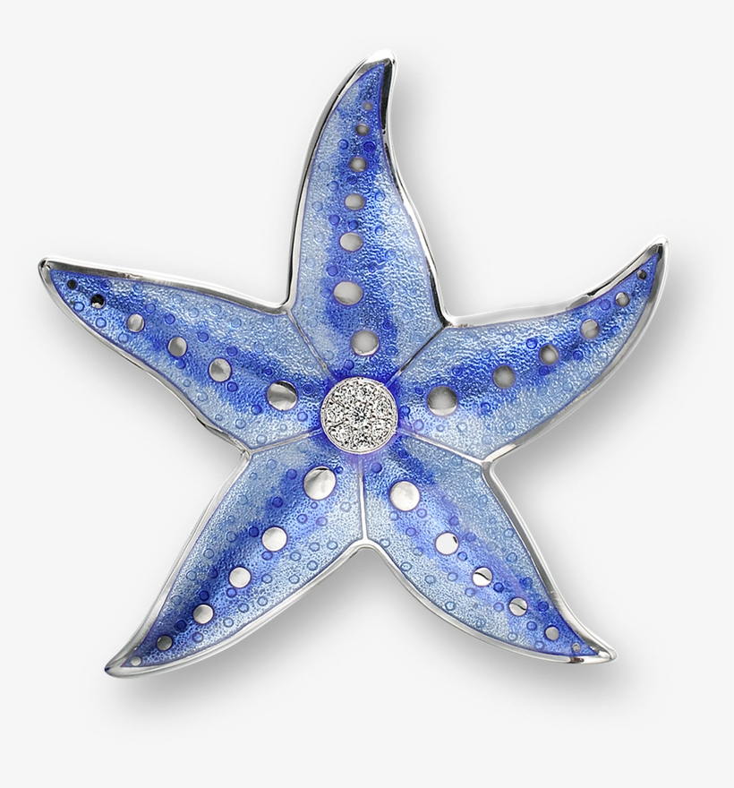 Nicole Barr Designs Sterling Silver Starfish Brooch-blue - Starfish Brooch - Sterling Silver, transparent png download