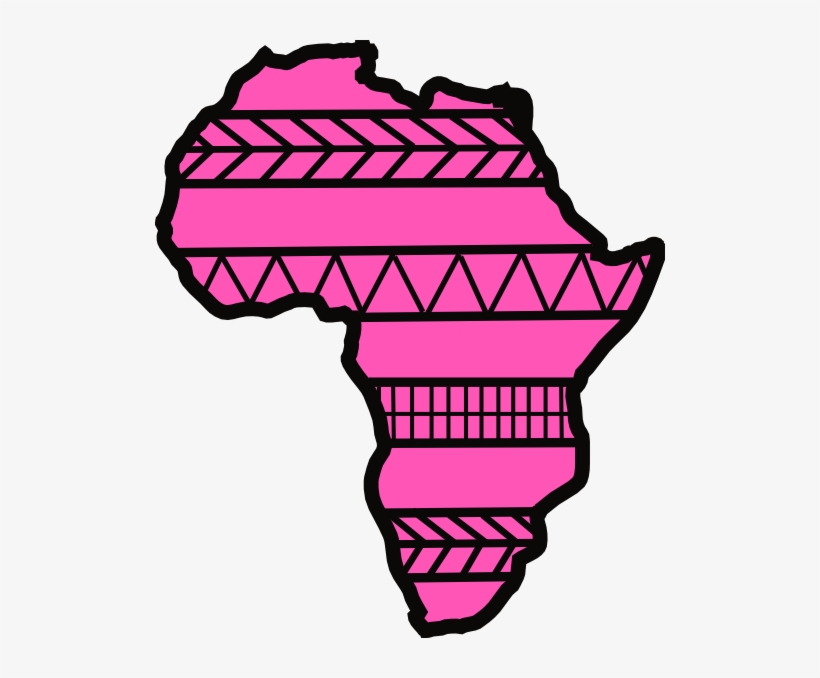 Africa Outline Complete 2 Clip Art - Africa Clipart Pink, transparent png download