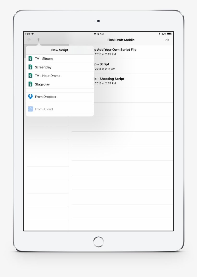 Features Of Final Draft Mobile For Ipad And Iphone - Display Device, transparent png download